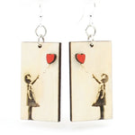 Wooden Banksy Earrings