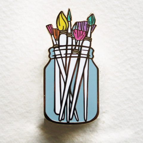 Paint Brush Jar Pin