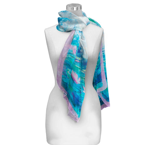 Monet Nymphaes Sheer Scarf
