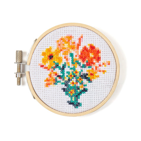 Flowers Cross Stitch Embroidery Kit