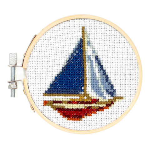 Sailboat Cross Stitch Embroidery Kit