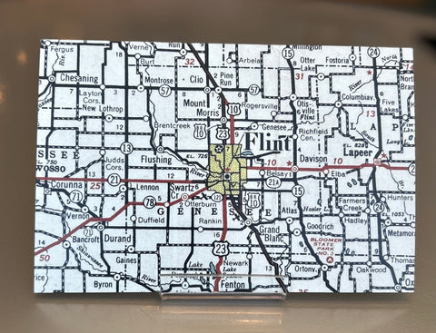 Flint Map Postcard