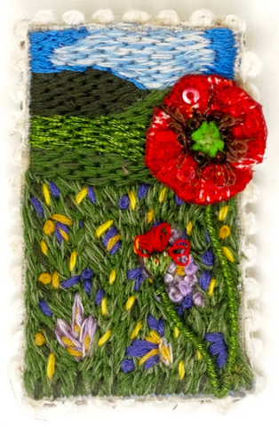 Poppies In The Grassland Brooch