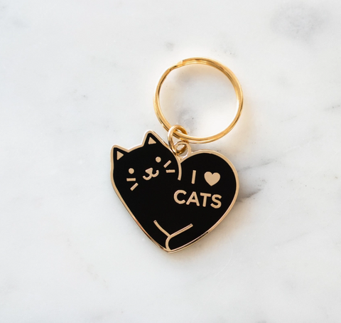 I Love Cats Keychain