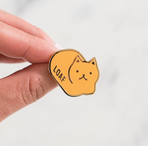 Orange Loaf Cat Pin