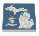 Michigan Map Ceramic Coaster