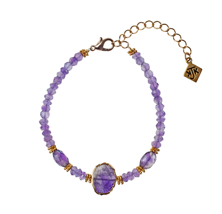 Slice Faceted Amethyst Bracelet