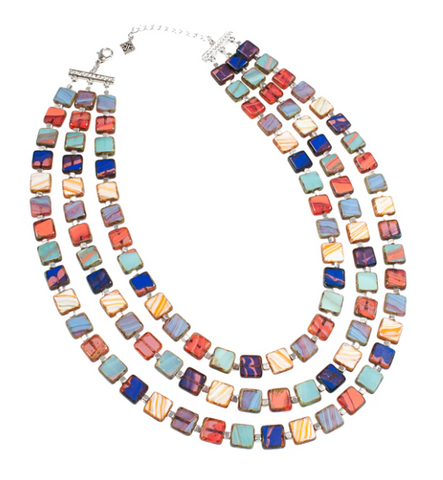 Three Strand Czech Glass Choker