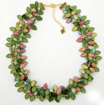 Three Strand Green Leaf Choker