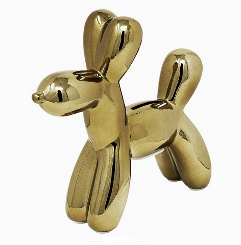 Mini Ceramic Dog Piggy Bank - Bronze