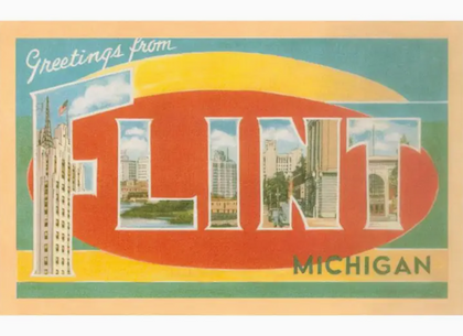Greetings From Flint Vintage Postcard