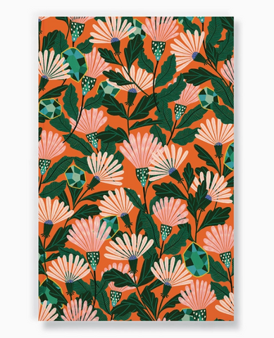 Orange Floral Classic Layflat Journal Notebook