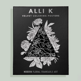 Velvet Coloring Posters: Modern Floral Frameable Wall Art