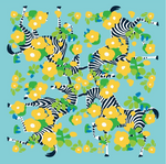 Bandana - Spring Zebras Blue