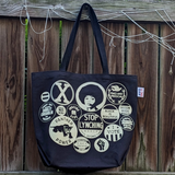 Tote Bag Power Button Black