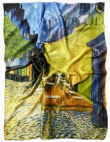 Van Gogh "Terrace at Night" Silk Blend Scarf
