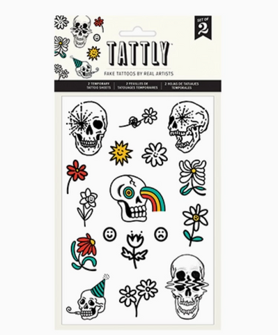 Bones & Flowers Tattoo Sheet
