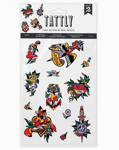 Love Motifs Tattoo Sheet