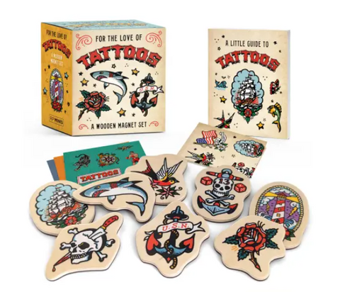 For the Love of Tattoos: A Wooden Magnet Set