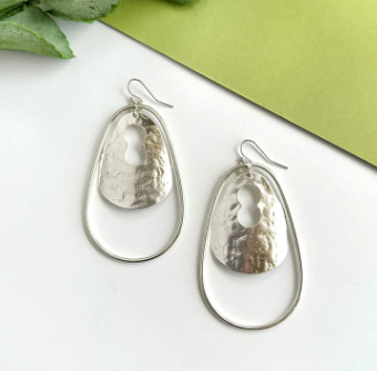 Enfolded Teardrop Earrings - Silver