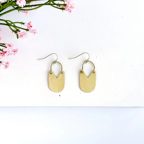 Hinged Padlock Earrings - Gold