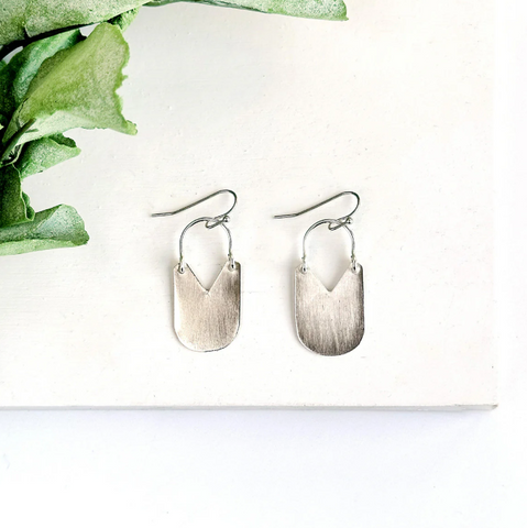 Hinged Padlock Earrings - Silver