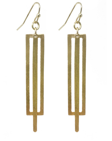Pierced Rectangle Earrings