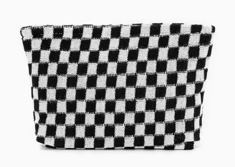 Knitted Checkerboard Makeup Bag