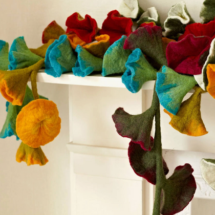 Handcrafted Felt Flower Garlands Decoration - Handmade