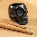 Black Clay Mexican Skull Shot Glasses