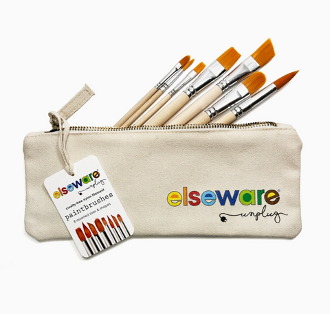 Paintbrush Set - Nylon Filament in Canvas Bag - 8 Assorted