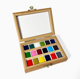 Watercolor Set - Eco-Friendly Bamboo Box - 18 Colors