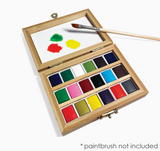 Watercolor Set - Eco-Friendly Bamboo Box - 18 Colors