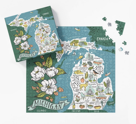 Illustrated Michigan Map Puzzle