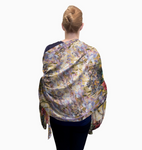 Silk Blend Shawl Tiffany Peonies & Iris