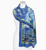 Silk Blend Shawl Van Gogh Starry Night