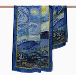 Silk Blend Shawl Van Gogh Starry Night