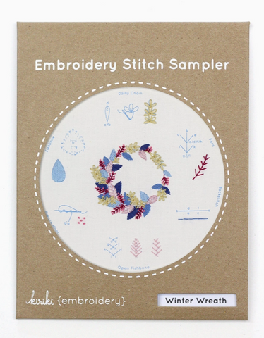 Winter Wreath - Embroidery Stitch Sampler