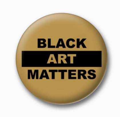 Willie Cole Black Art Matters Metallic Gold Button