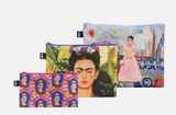 Frida Kahlo Recycled Zip Pockets - Set of 3