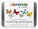 Coloring Postcards with 6 Butterfly & Moth Designs