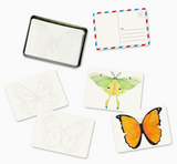 Coloring Postcards with 6 Butterfly & Moth Designs