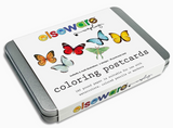 Coloring Postcards with 6 Butterfly & Moth Designs