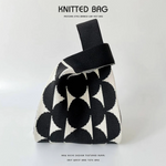 Black and White Knit Tote