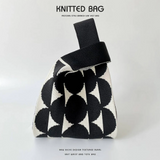 Black and White Knit Tote