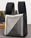 Black and White Knit Tote