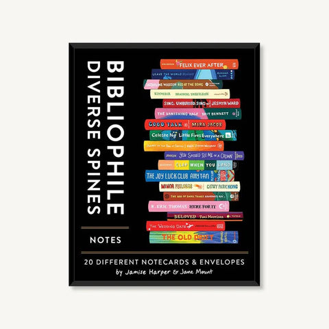 Bibliophile Diverse Spines Notecards